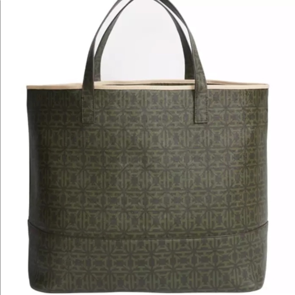 India Hicks big olive green tote